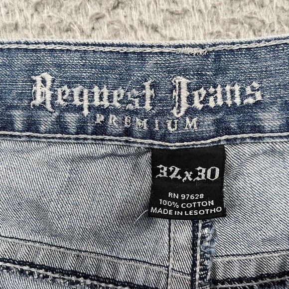 Request Jeans Mens 32x30 Premium Light Wash Mid Rise Denim Y2K - Picture 6 of 10